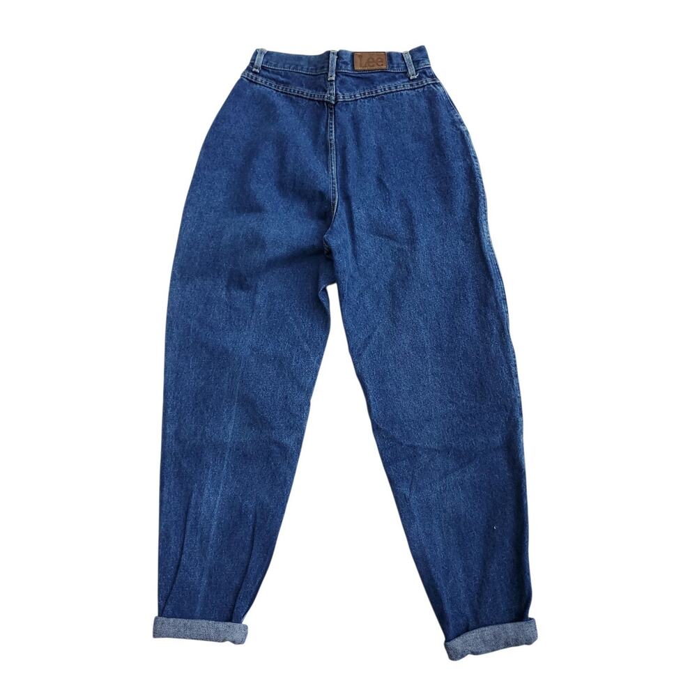 Vintage Lee Blue Jeans Tapered Leg Asymmetric Center Seam 1980s 80s Mom Sz 11 - Picture 7 of 11